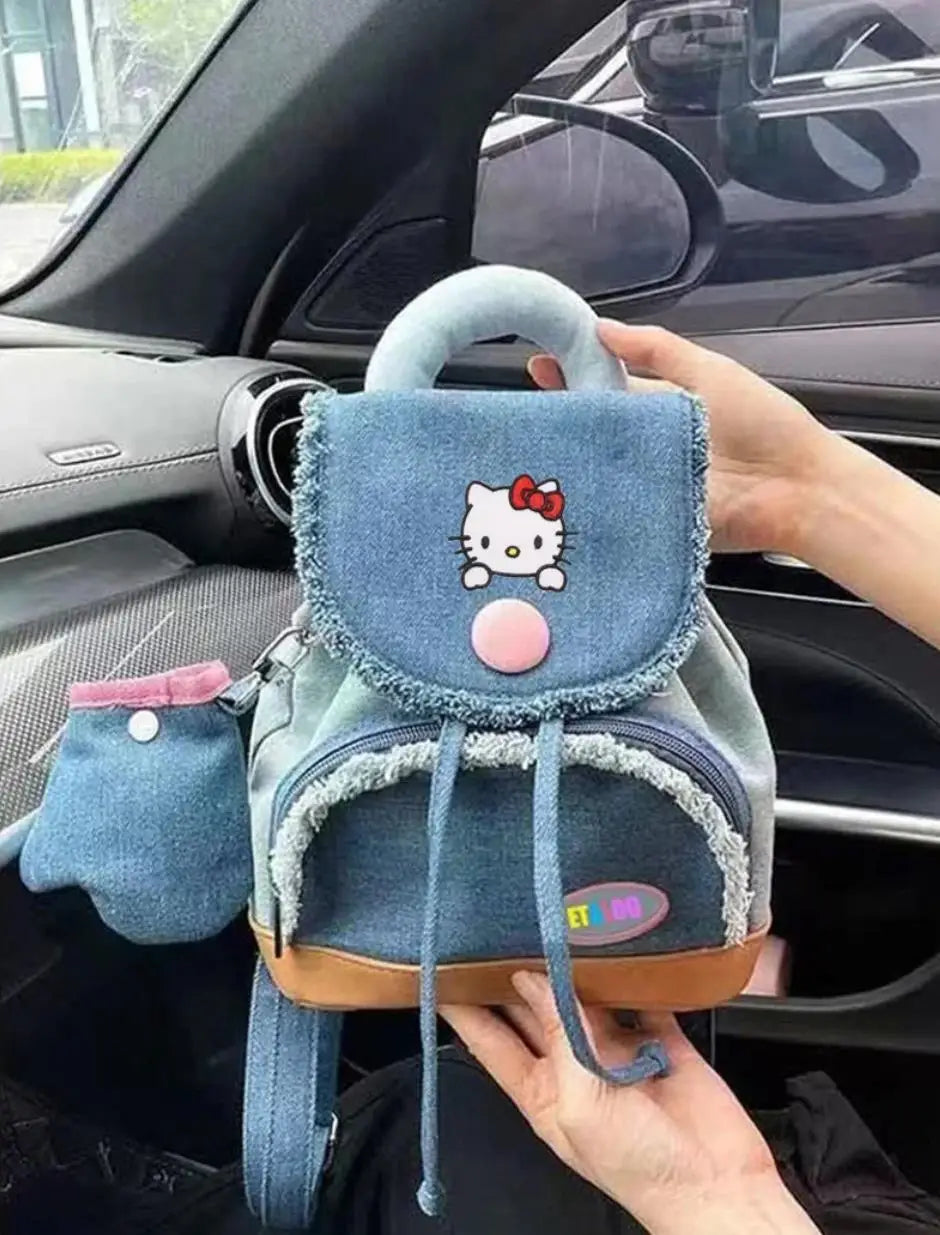 Hello Kitty Button Denim Bag