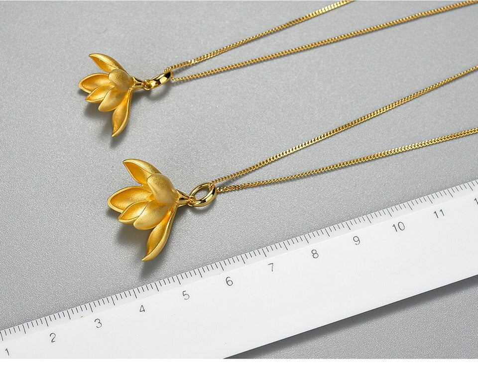 Elegant Magnolia Flower Pendant without Necklace