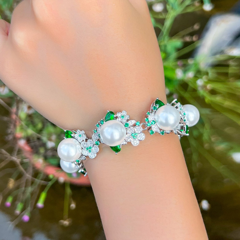 Cubic Zirconia Pearl Luxury Bracelet