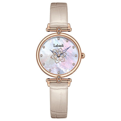 Leather Rose Gold Women Watch