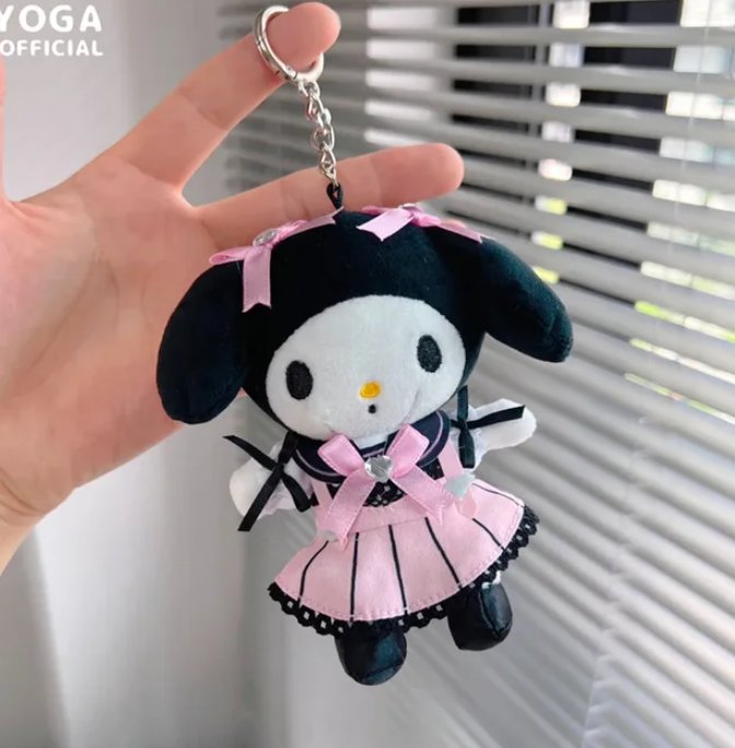 Japanese kuromi my melody stuffed plush keychain