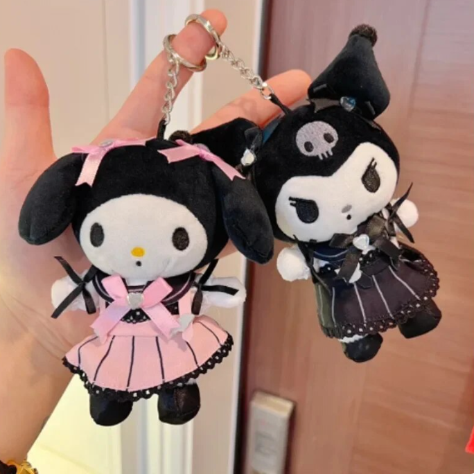 Japanese kuromi my melody stuffed plush keychain