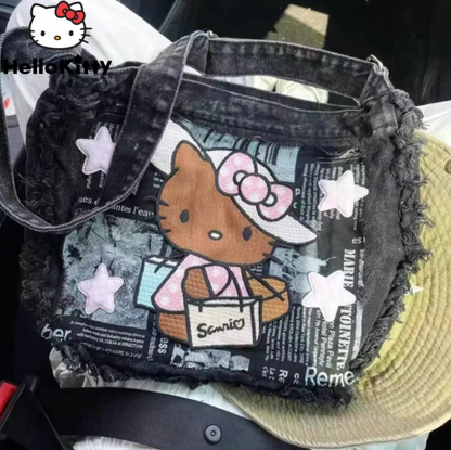 Hawaiian Hello Kitty Denim Bag | Cute Tote | Limited Edition