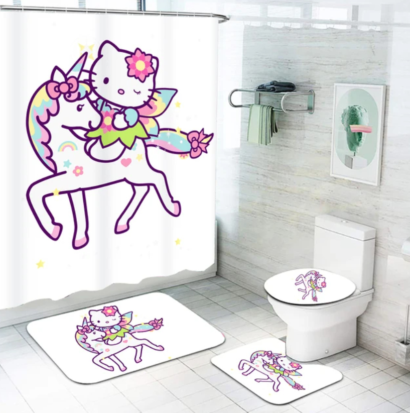 Hello Kitty Shower Curtain Set & Bathroom Accessories