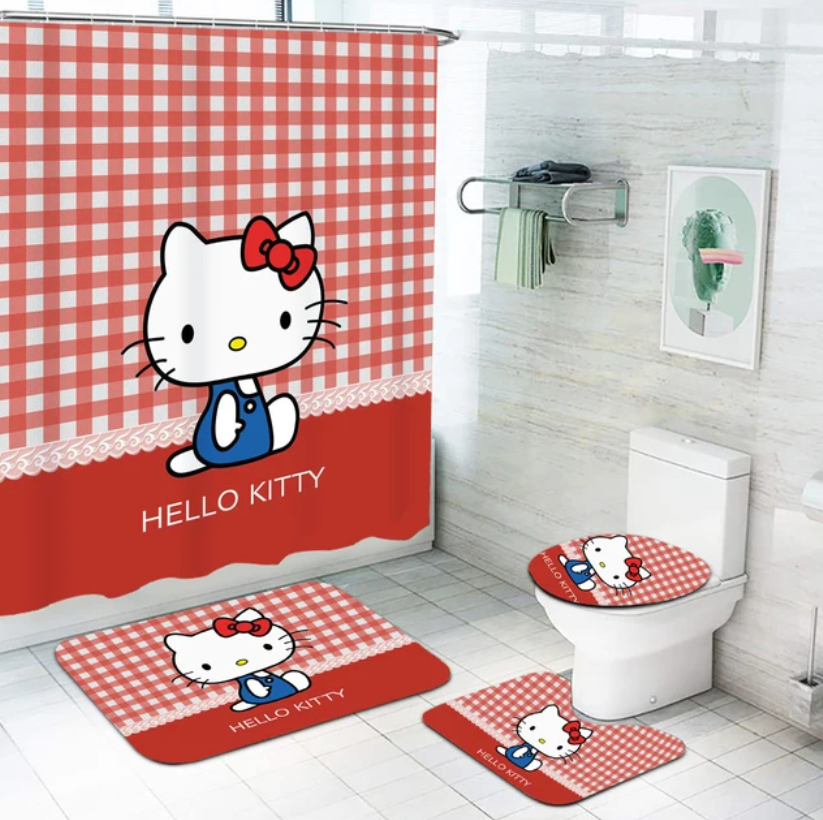 Hello Kitty Shower Curtain Set & Bathroom Accessories