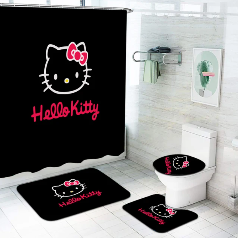 Hello Kitty Shower Curtain Set & Bathroom Accessories