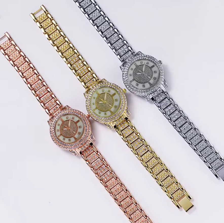 Rose Gold Bracelet Watch Set