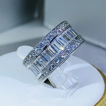 Wedding Sparkling Ring | Cubic Zirconia Silver Ring | Wedding Jewelry