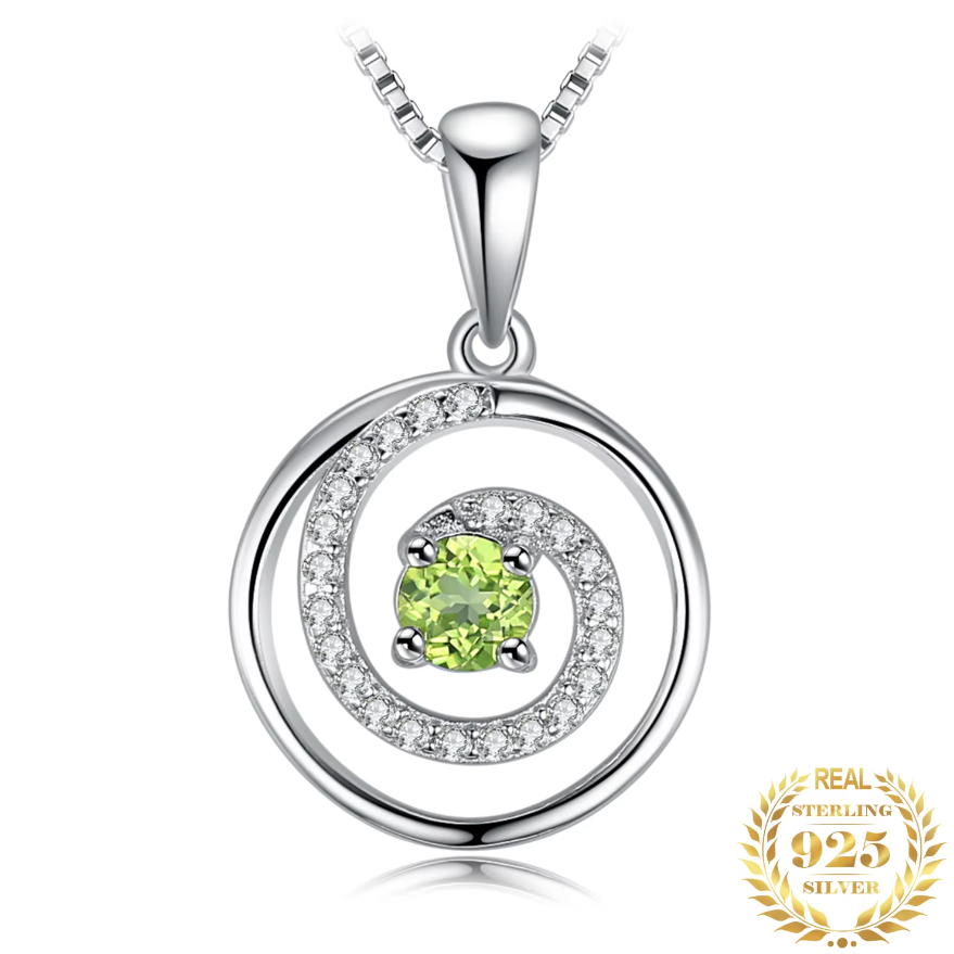 natural peridot green pendant