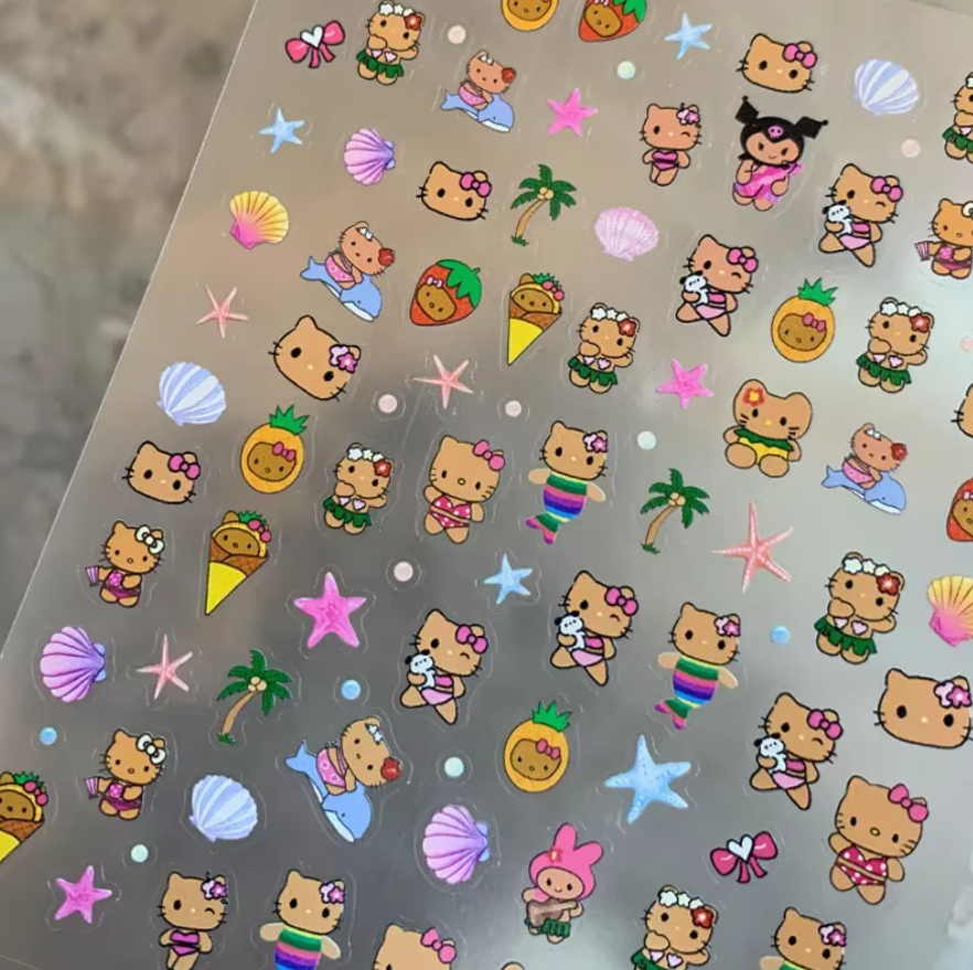 Hello Kitty Hawaii Style Stickers