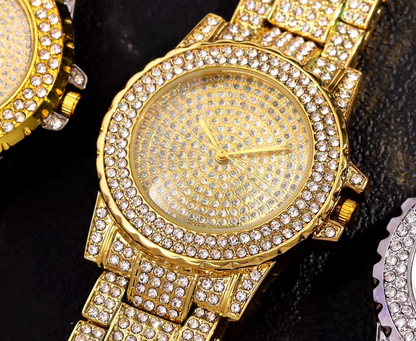 Hip Hop Iced Out Watch for Women Bracelet Set