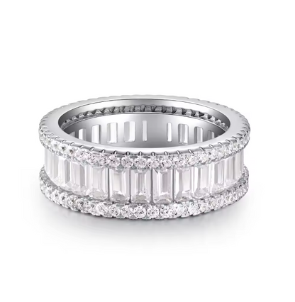 Sapphire Moissanite Wedding Ring