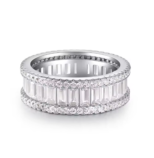 Sapphire Moissanite Wedding Ring