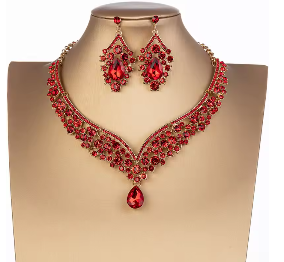 Headpieces For Wedding red necklace