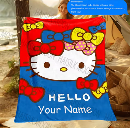 Hello Kitty Plush Custom Blanket King Size