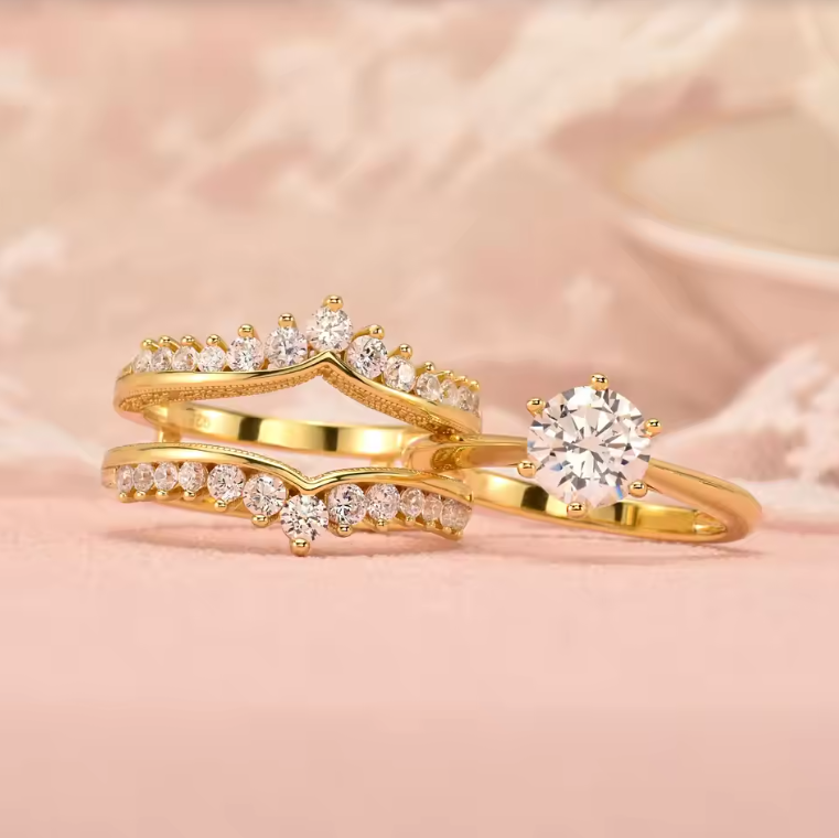 Moissanite Vintage Stackable Wedding Rings