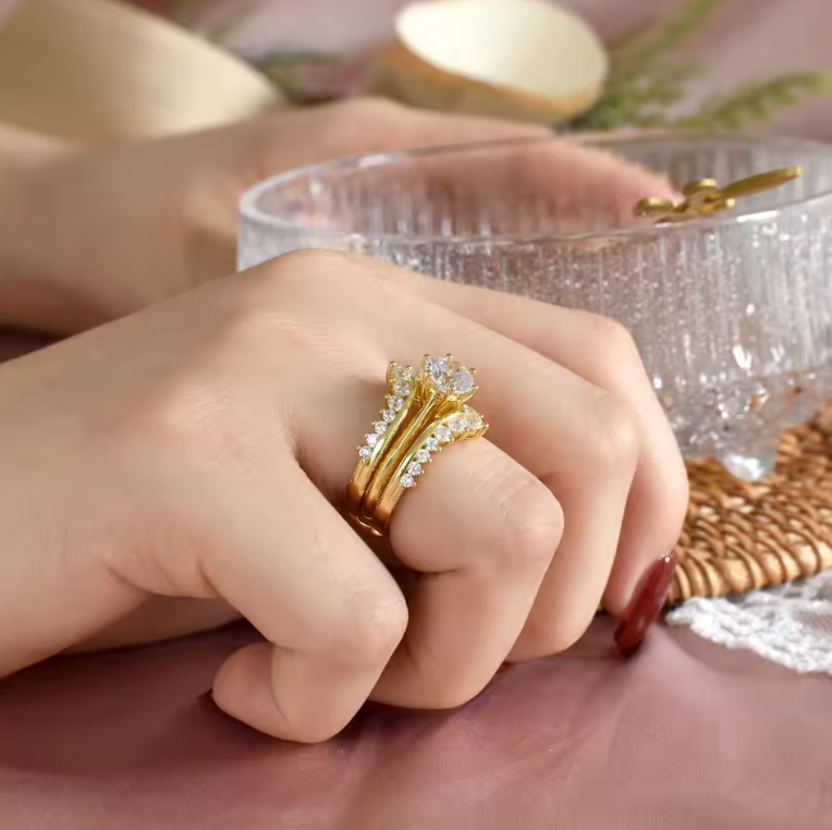 Moissanite Vintage Stackable Wedding Rings