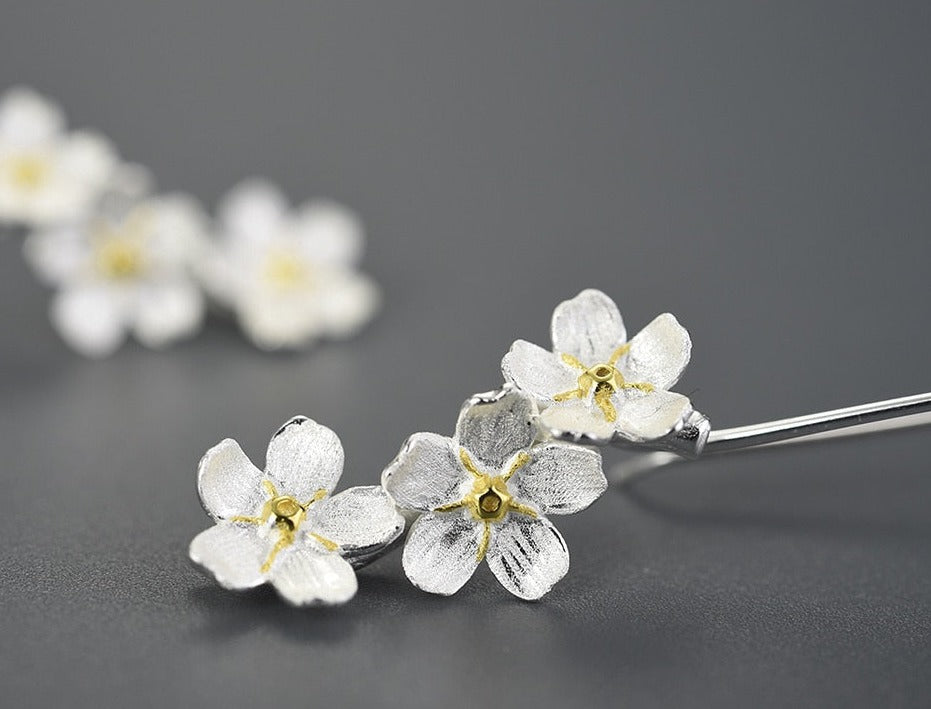 Wedding Fresh Flower Dangle Earrings