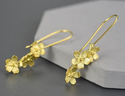 Wedding Fresh Flower Dangle Earrings