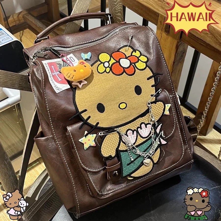 Hello Kitty Leather Backpack | Hawaiian Hello Kitty Bag