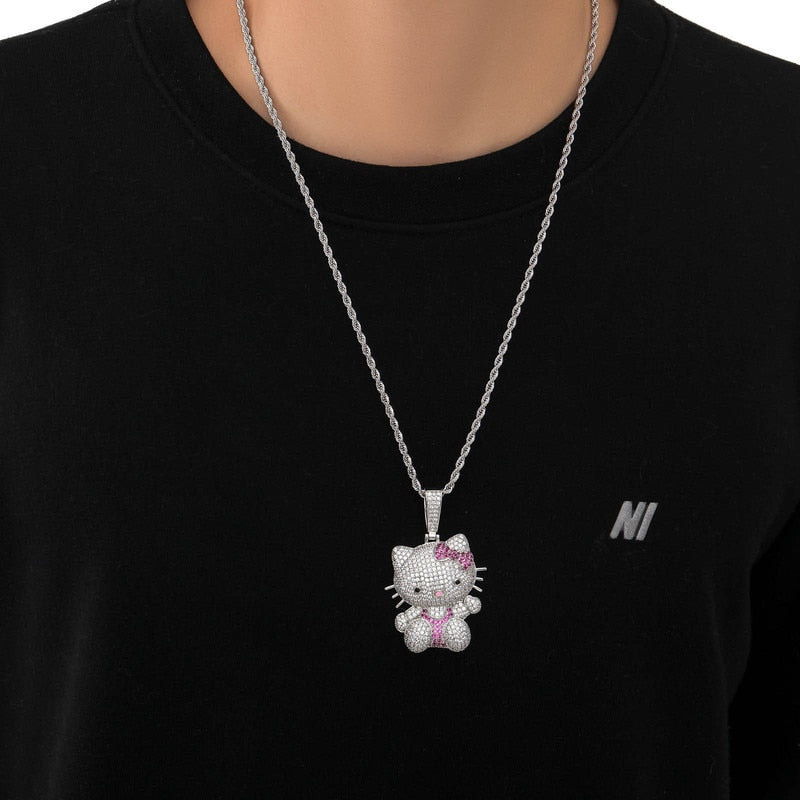 Bling Hello Kitty Y2k Hip Hop Necklace