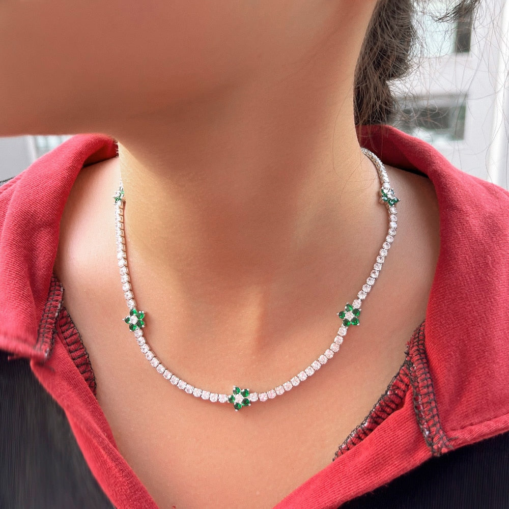 Cubic Zirconia Tennis Necklace