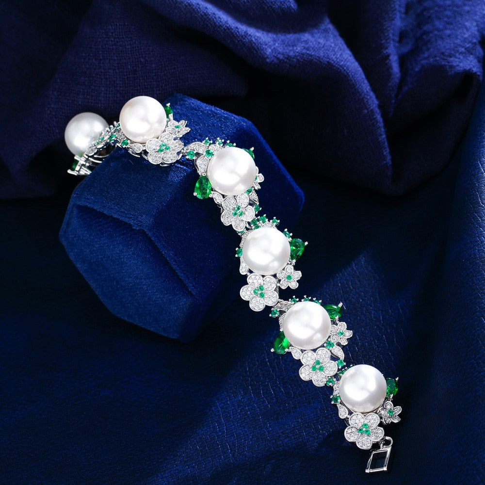 Cubic Zirconia Pearl Luxury Bracelet