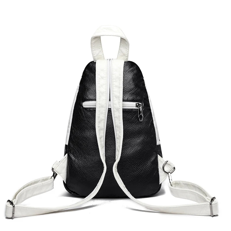 black and white backpack