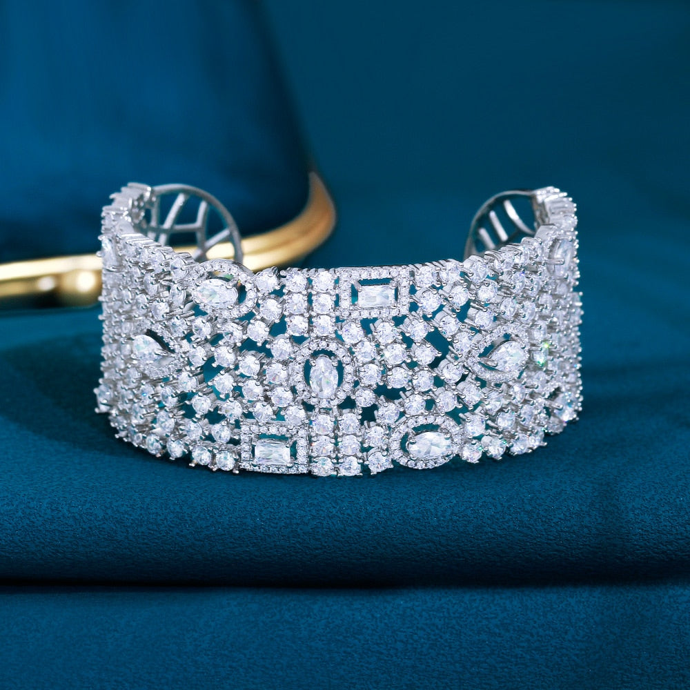 CZ Pave Wide Bridal Bracelet