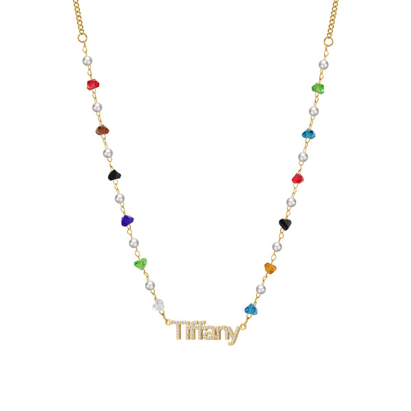 Personalized Name Necklace With Birthstones