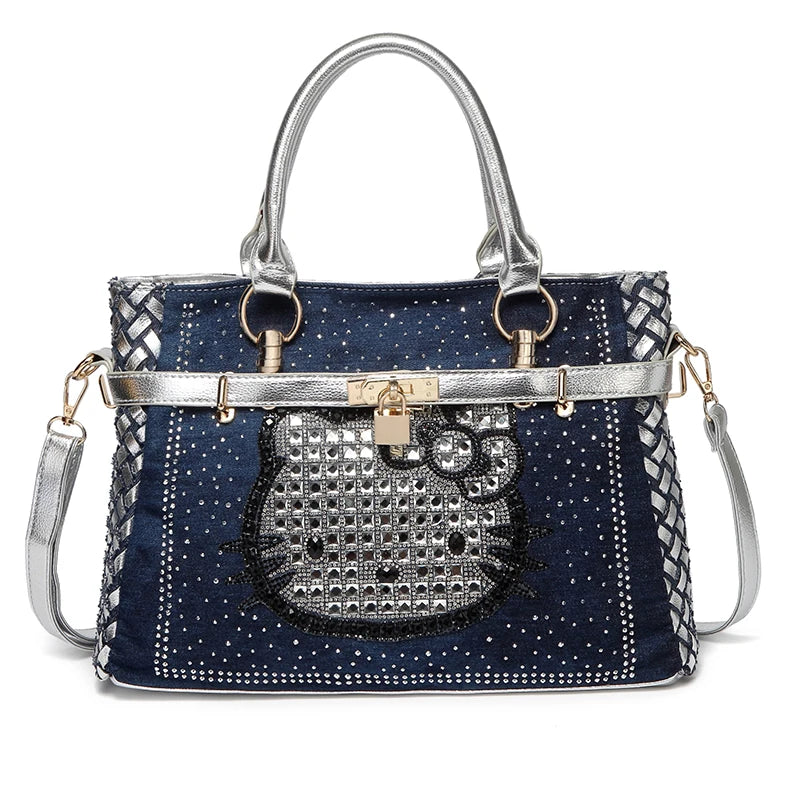 Hello Kitty Denim Diamond Chain Bag | Chic Handbag