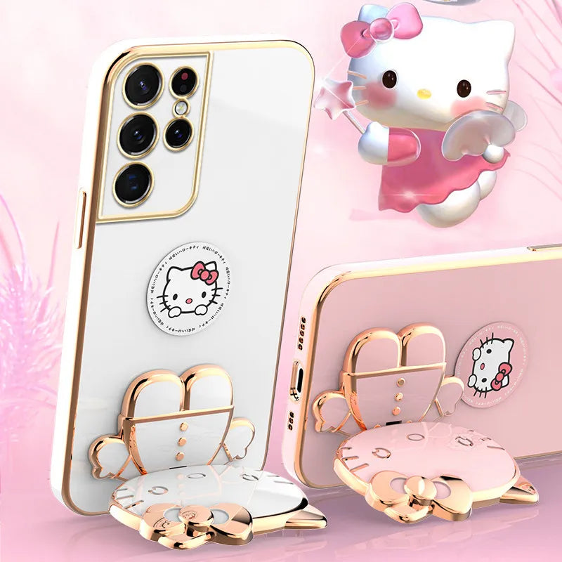 Hello Kitty Samsung A Case | Stylish Mirror Cover | Cute Accessories