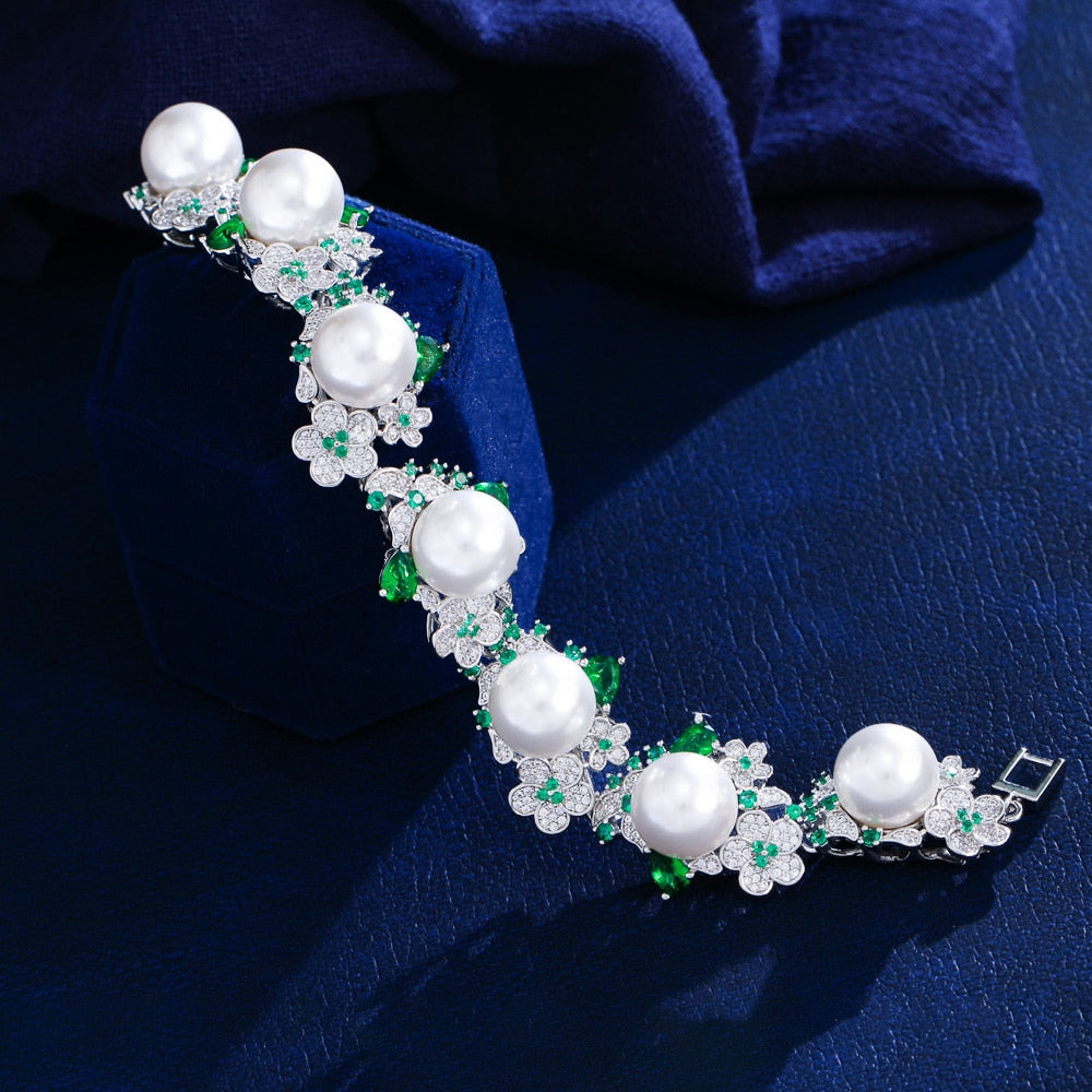 Cubic Zirconia Pearl Luxury Bracelet