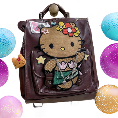 Hello Kitty Leather Backpack | Hawaiian Hello Kitty Bag