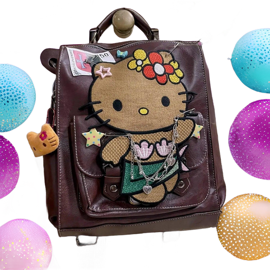 Hello Kitty Leather Backpack | Hawaiian Hello Kitty Bag