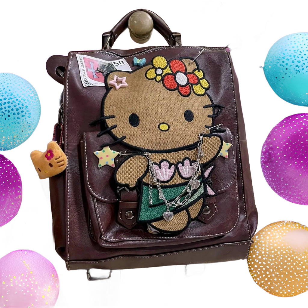 Hawaiian Hello Kitty Leather Backpack | Cute & Stylish 