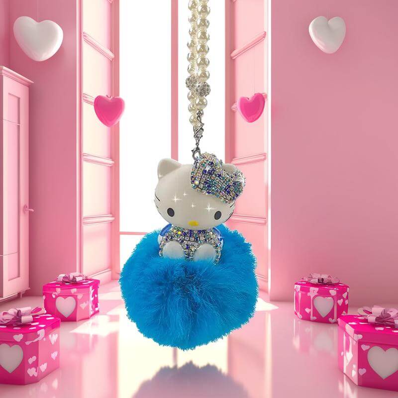 Cute Rhinestone Hello Kitty Car Pendant