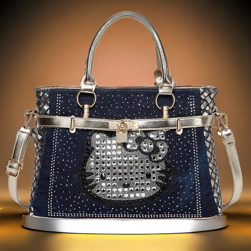 Hello Kitty Denim Diamond Chain Bag