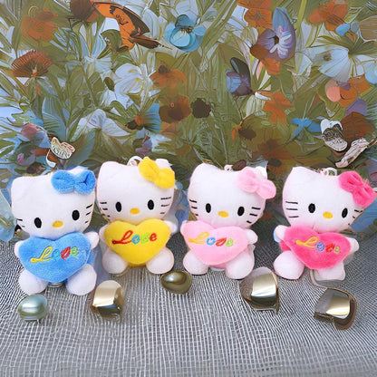 Hello Kitty Holding Heart Plush Keychain