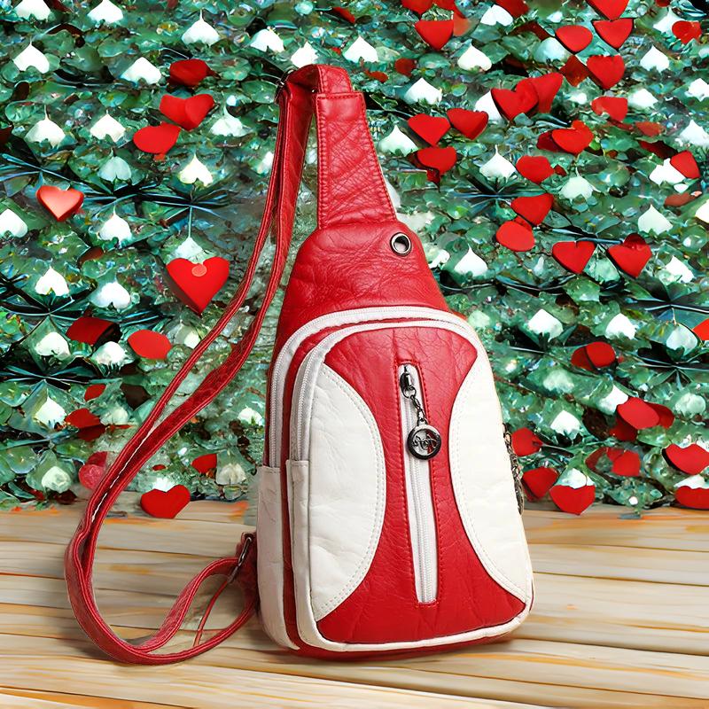 red crossbody bag