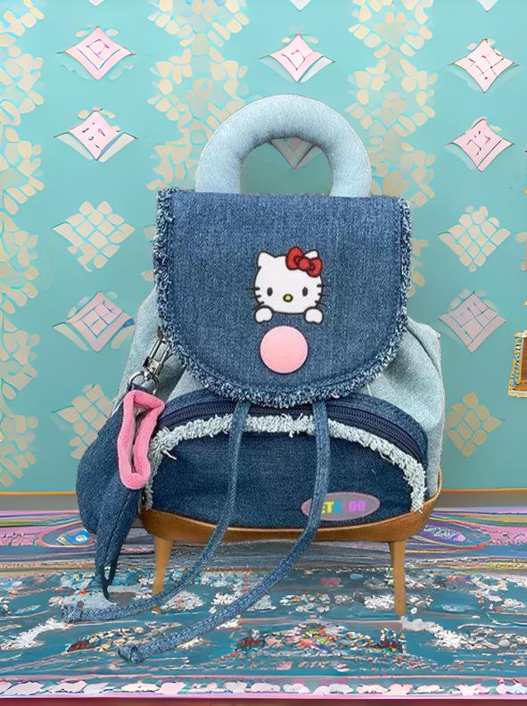 Hello Kitty Button Denim Bag