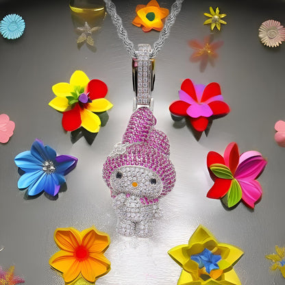 Hello Kitty Necklace | Shiny Hello Kitty Pendant 