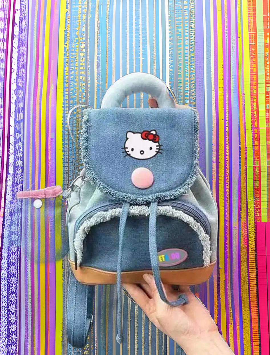 Hello Kitty Button Denim Bag