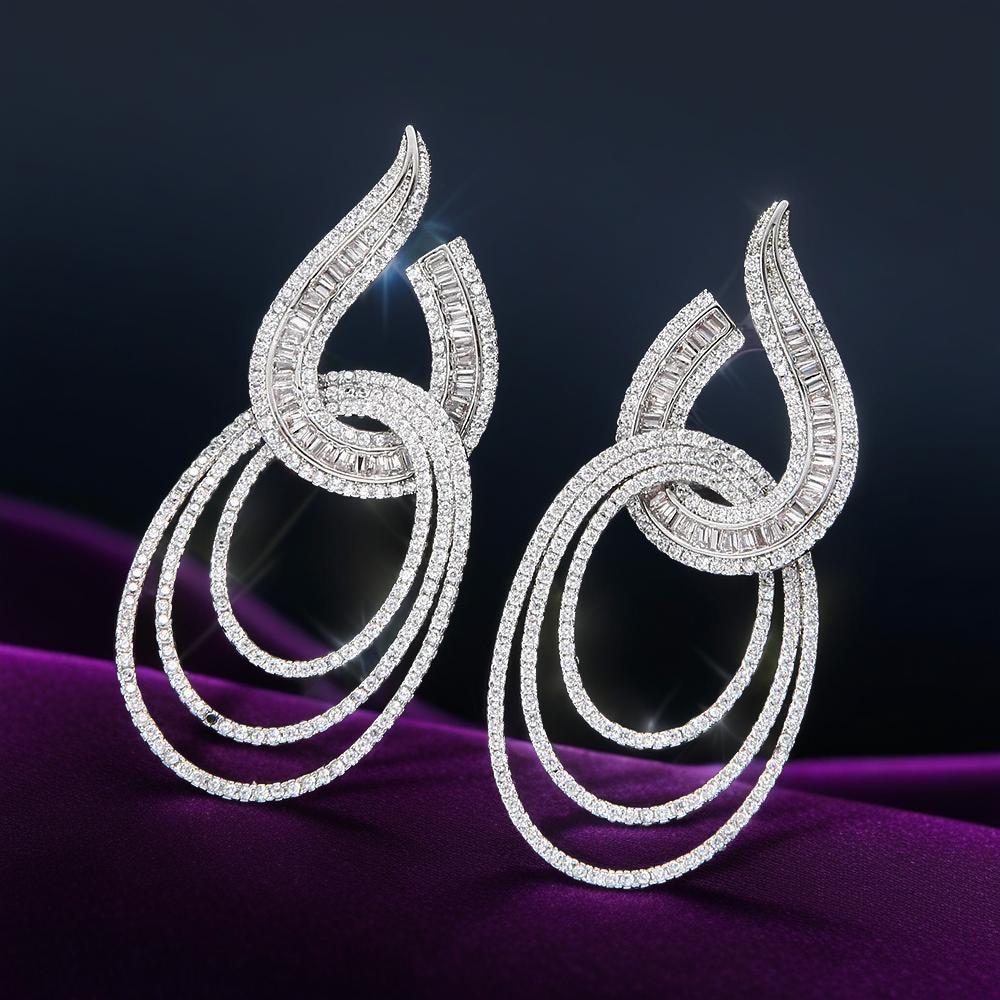 Cubic Zirconia Bridal Drop Earrings