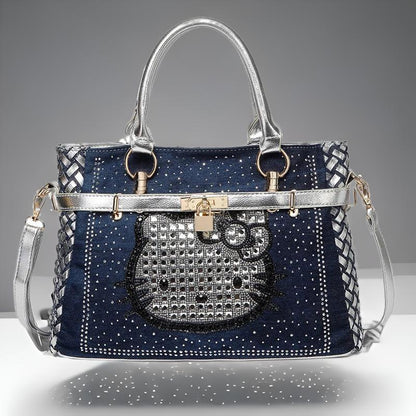 Hello Kitty Denim Diamond Chain Bag | Chic Handbag