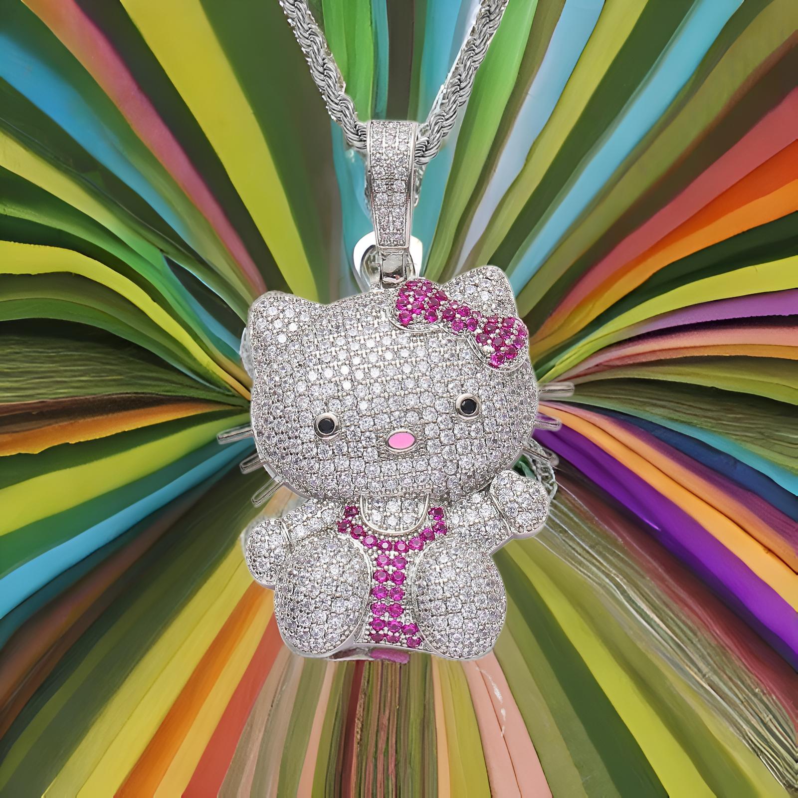 Bling Hello Kitty Y2k Hip Hop Necklace