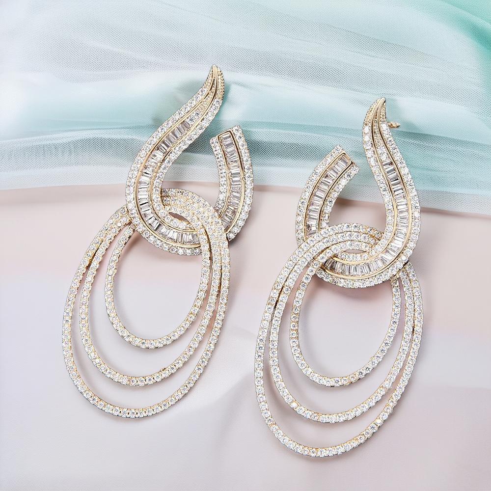 Cubic Zirconia Bridal Drop Earrings