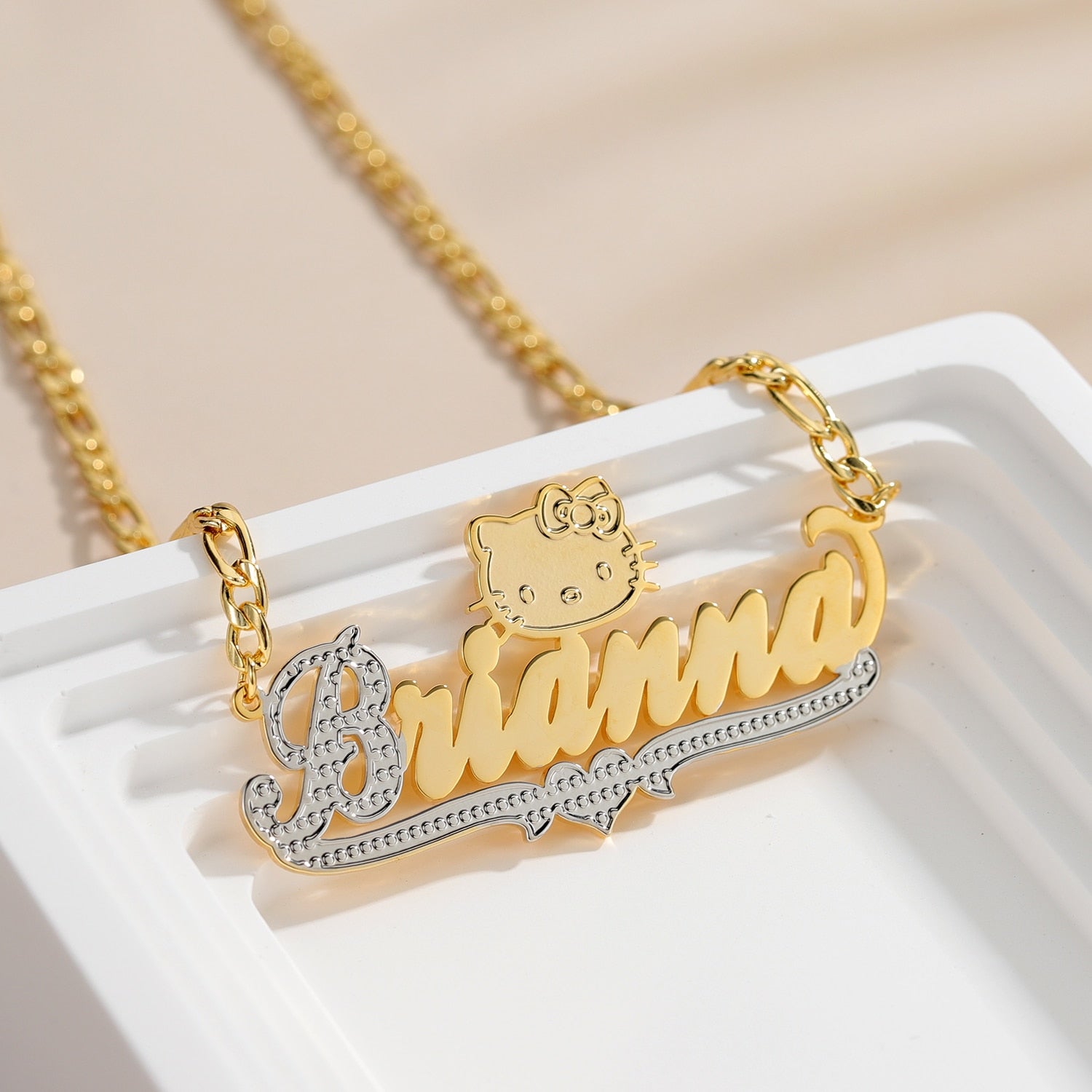 Hello Kitty Name Necklace 18K Plated