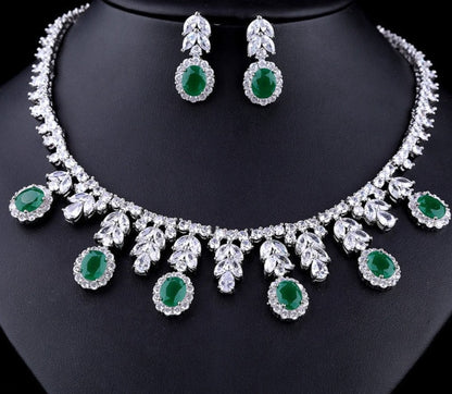 Green Jewelry Set For Wedding.