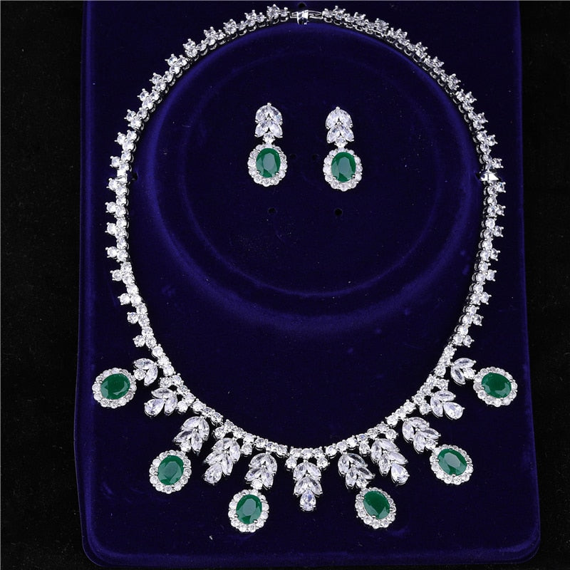 Green Jewelry Set For Wedding.